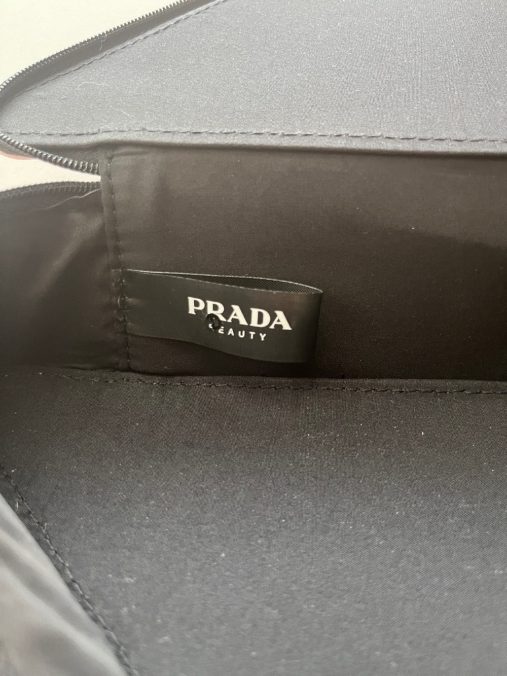 Prada Pink Triangle Cosmetic Pouch with Black Trim - Picture 3 of 4